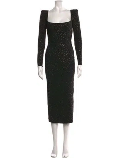 Pre-owned Alex Perry Polka Dot Print Long Dress In Brown