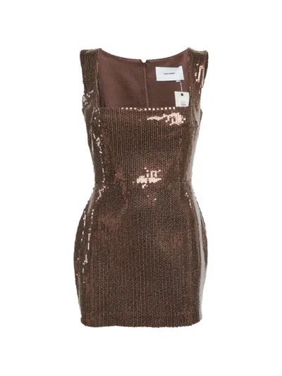 Pre-owned Alex Perry Portrait Sequin Mini Dress In Brown