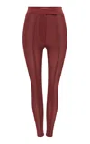 Alex Perry Power Mesh Leggings In Red