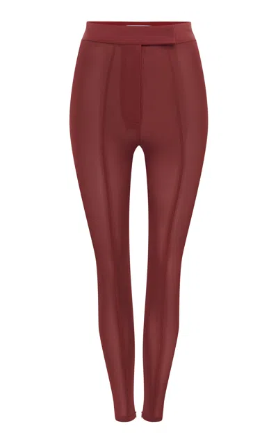 Alex Perry Power Mesh Leggings In Red