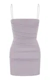 Alex Perry Power Mesh Mini Dress In Grey