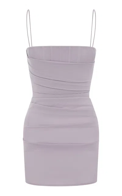 Alex Perry Power Mesh Mini Dress In Grey