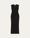 Alex Perry Power Mesh Sleeveless Midi Dress In Black