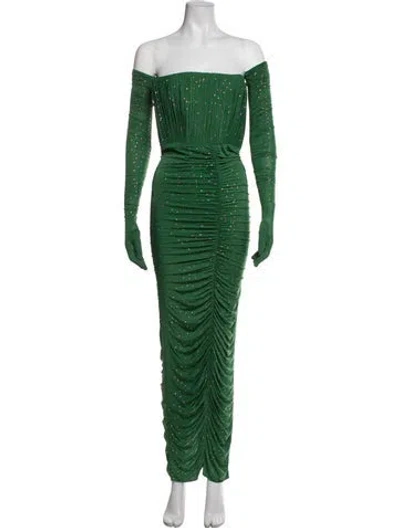 Pre-owned Alex Perry Printed Long Dress In Green