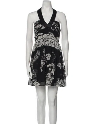 Pre-owned Alex Perry Printed Mini Dress In Black