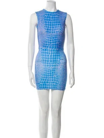 Pre-owned Alex Perry Printed Mini Dress In Blue