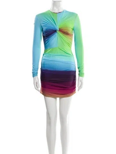 Pre-owned Alex Perry Printed Mini Dress In Blue
