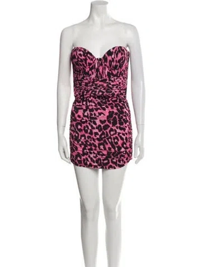 Pre-owned Alex Perry Printed Mini Dress In Pink