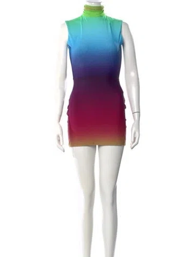 Pre-owned Alex Perry Printed Mini Dress W/ Tags In Blue
