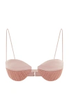 ALEX PERRY RUCHED MESH & SATIN CREPE BRA TOP