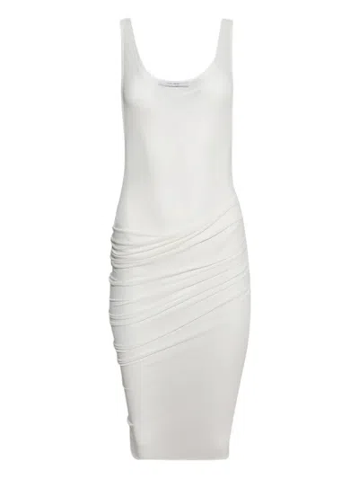 Alex Perry Ruched Midi Dress In White