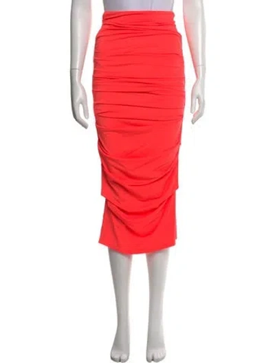 Pre-owned Alex Perry Ruffle Embellishment Midi Length Skirt In Pink