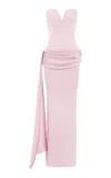 Alex Perry Sash-detailed Satin Crepe Gown In Pink