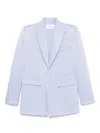 Alex Perry Satin Crepe Blazer In Blue