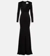 Alex Perry Satin Crêpe Gown In Black