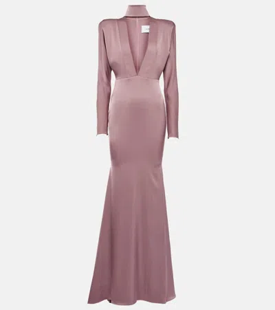 Alex Perry Satin Crêpe Gown In Pink