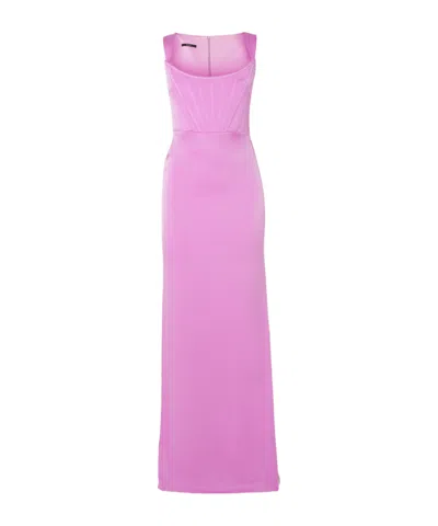 Alex Perry Satin Crepe Gown In Purple