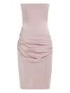 Alex Perry Strapless Draped Satin Crepe Midi Dress In Pink
