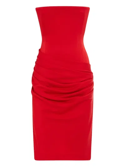 Alex Perry Satin Dress In Red