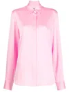 Alex Perry Satin-finish Button-down Shirt In Pink