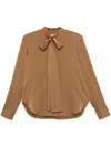 Alex Perry Satin Shirt In Brown