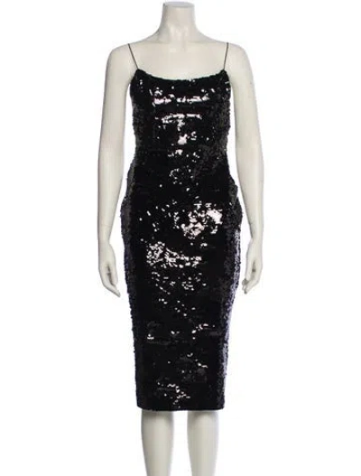 Pre-owned Alex Perry Scoop Neck Knee-length Dress In Black