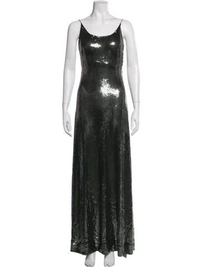 Pre-owned Alex Perry Scoop Neck Long Dress In Green