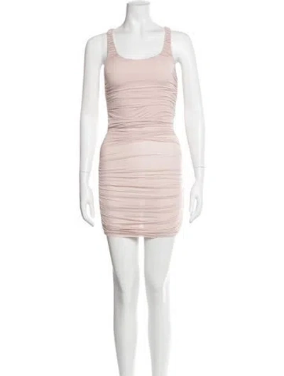 Pre-owned Alex Perry Scoop Neck Mini Dress In Brown