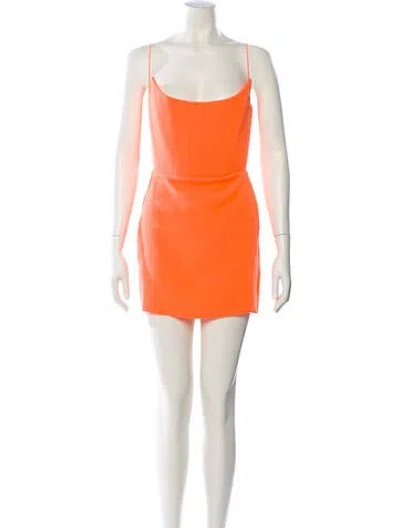 Pre-owned Alex Perry Scoop Neck Mini Dress In Orange