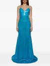 Alex Perry Sequin-embellished Gown In Blue