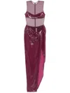 Alex Perry Sequin-embellished Maxi Dress In Purple