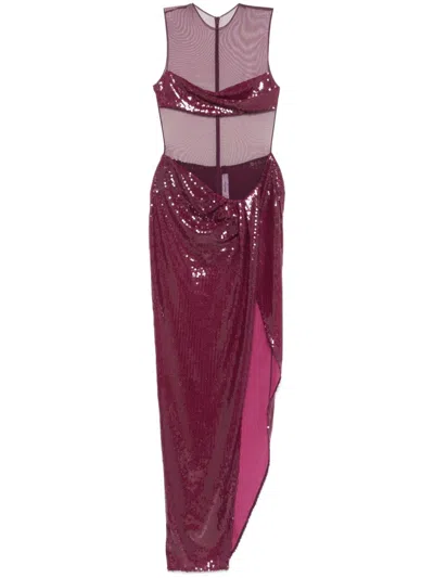 Alex Perry Sequin-embellished Maxi Dress In Purple