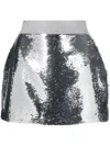 Alex Perry Sequin-embellished Mini Skirt In Silver