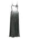 Alex Perry Singlet Backless Mesh Sequined Gown In Gray