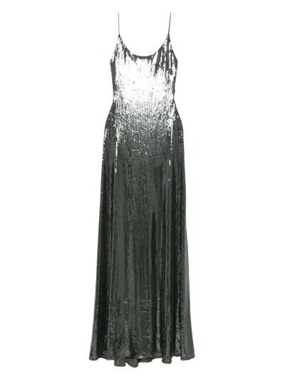 Alex Perry Sequin-embellished Slip Maxi Dress In Gray