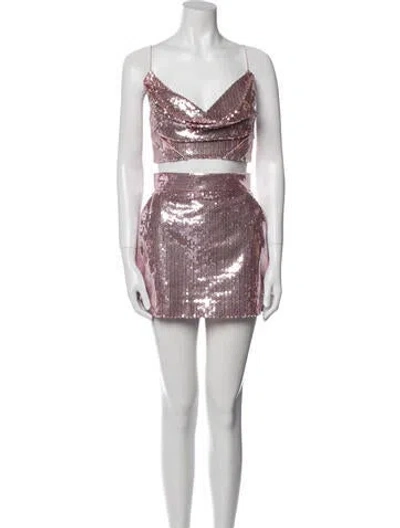 Pre-owned Alex Perry Sequin Embellishments Skirt Set In Multi