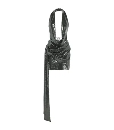 Alex Perry Sequin Halter Mini Dress