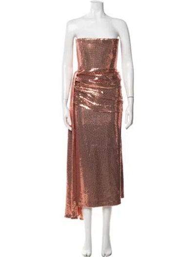 Pre-owned Alex Perry Sequin Midi Length Dress W/ Tags In Brown