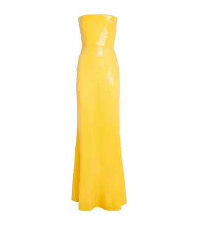 Alex Perry Sequin Strapless Gown