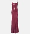 Alex Perry Sequined Corset Gown In Burgundy