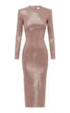Alex Perry Sequined Long Sleeve Gown