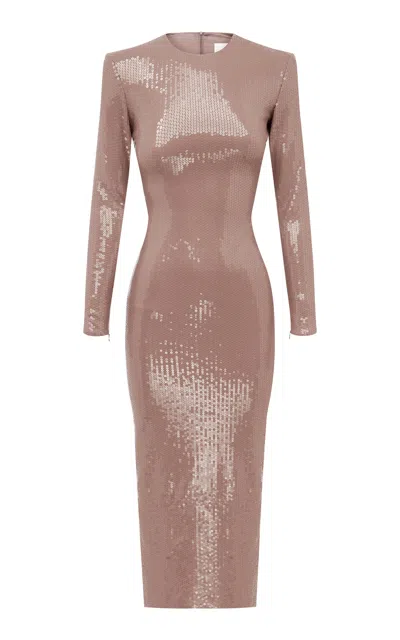 Alex Perry Sequined Long Sleeve Gown
