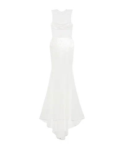 Alex Perry Sequined Mesh Dress Dress In White