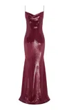 Alex Perry Sequined Mesh Gown In Purple