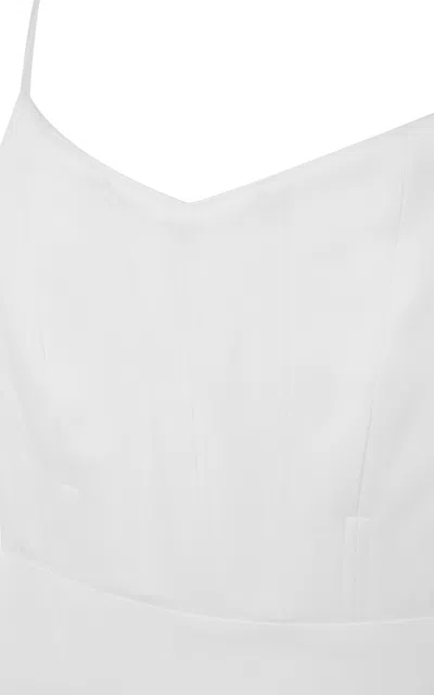 Alex Perry Sequined Mesh Midi Dress In White