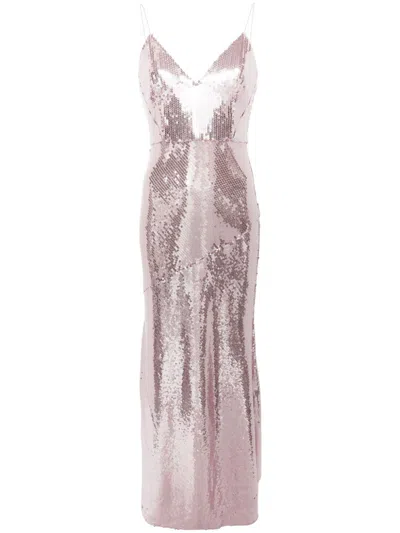 Alex Perry Sequinned Gown In Pink