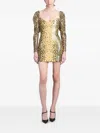 Alex Perry Sequinned Mini Dress In Yellow