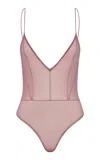 Alex Perry Sheer Mesh Bodysuit In Pink