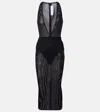 Alex Perry Sheer Midi Dress In Black