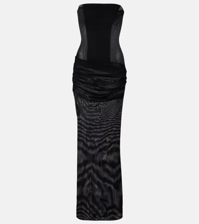 Alex Perry Sheer Strapless Corset Dress